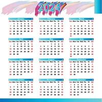 2024 calendar Design Template, Modern Creative professional Annual Calendar 2024 vector