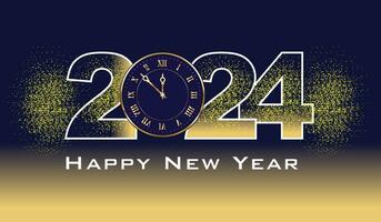 Happy New Year 2024, New Year greeting card, New Year Shining background, banner template. Realistic Pro Vector