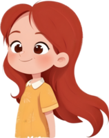 cartoon girl with long hair  ai generative png