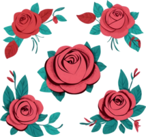 rosa guirlanda ilustração, floral guirlanda Projeto ai generativo png