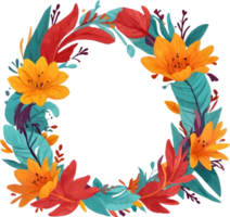 Rose couronne illustration, floral couronne conception ai génératif png