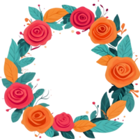 Rose couronne illustration, floral couronne conception ai génératif png