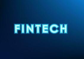 Fintech font technology background Financial institutions that use technology vector