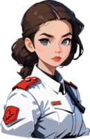 AI generated Soldier Girl Cartoon Design AI Generative png