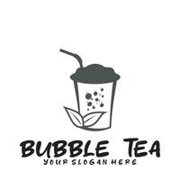 Bubble drink tea logo icon. vector