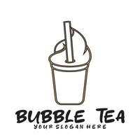 Bubble drink tea logo icon. vector