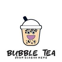 Bubble drink tea logo icon. vector