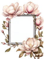 water color frame for flowers on transparent background ai generative png