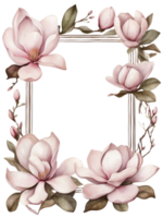 water color frame for flowers on transparent background ai generative png