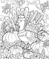 turkey coloring page for adults vector