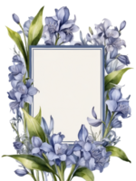 aquarelle fleurs avec une carré Cadre sur une transparent Contexte ai génératif png