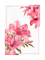 watercolor flowers with a square frame on a transparent background ai generative png