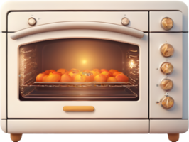 an oven with a hot oven door with a flame coming out of it  Ai generative png
