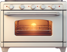 an oven with a hot oven door with a flame coming out of it  Ai generative png