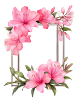 vattenfärg blommor med en fyrkant ram på en transparent bakgrund ai generativ png