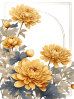 flowers border frame on a transparent background ai generative png