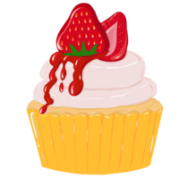 a cupcake with strawberry on top png