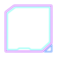 Abstract futuristic HUD frame light neon png