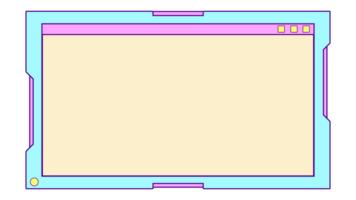 retrò anni '80-'90 stile sociale media ui telaio png