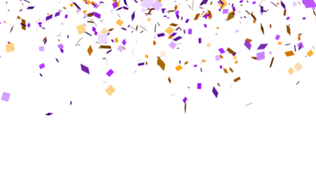 Abstract celebration party with falling paper confetti transparent elements decoration png