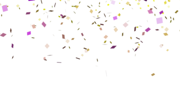 Abstract celebration party with falling paper confetti transparent elements decoration png