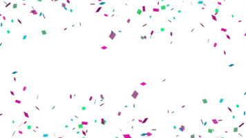 Abstract celebration party with falling paper confetti transparent elements decoration png