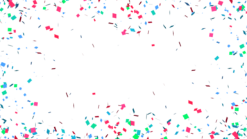abstrait fête fête avec chute papier confettis transparent éléments décoration png