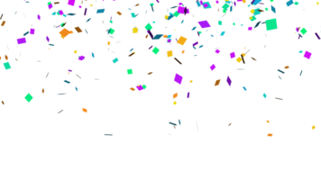 abstract viering partij met vallend papier confetti transparant elementen decoratie png