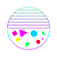 Retro sunset style 80s-90s png