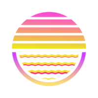 retro puesta de sol estilo 80s-90s png