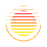 Retro sunset style 80s-90s png