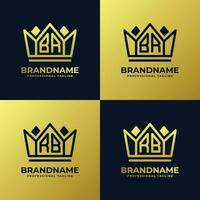 Letter BR and RB Home King Logo Set, suitable for business with BR or RB initials. vector