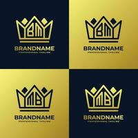 Letter BM and MB Home King Logo Set, suitable for business with BM or MB initials. vector