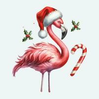 watercolor Flamingo Christmas Vector file