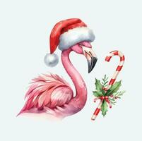 watercolor Flamingo Christmas Vector file