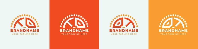 Letter OT and TO Sunrise  Logo Set, suitable for any business with OT or TO initials. vector