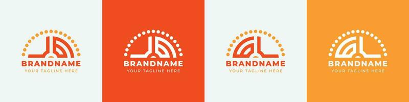 Letter GU and UG or GV and VG Sunrise  Logo Set, suitable for any business with GU, UG, GV, VG initials. vector