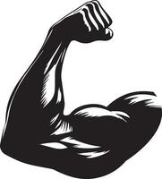One Arm Muscle vector illustration silhouette 2