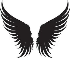 Wing Vector silhouette illustration black color 11