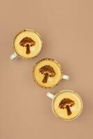 Mushroom coffee - trendy healthy drink with antioxidants. photo