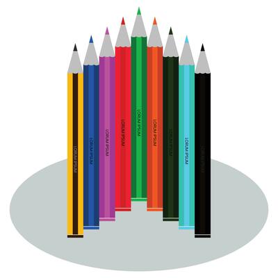 Set of yellow Pencils in various conditions. Straight, bended, knotted, broken and short pencil. Back to school, teacher's day concept. Design templates. Hand drawn Vector illustration
