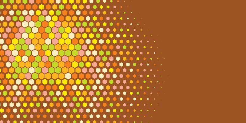 Geometric Multi size Hexagon with multi Color Background