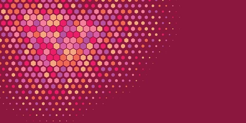Geometric Multi size Hexagon with multi Color Background
