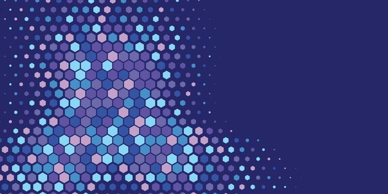 Geometric Multi size Hexagon with multi Color Background