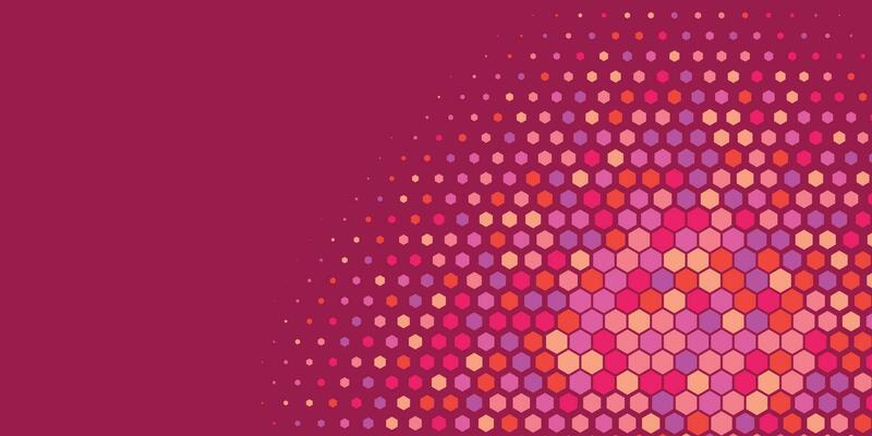 Geometric Multi size Hexagon with multi Color Background
