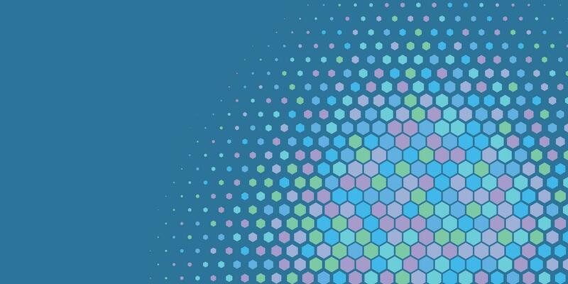 Geometric Multi size Hexagon with multi Color Background