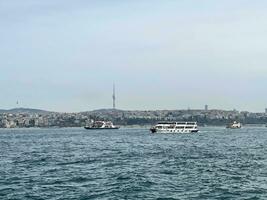 View of the European part of Istanbul across the Bosphorus photo