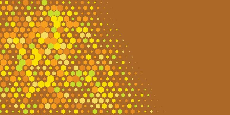 Geometric Multi size Hexagon with multi Color Background