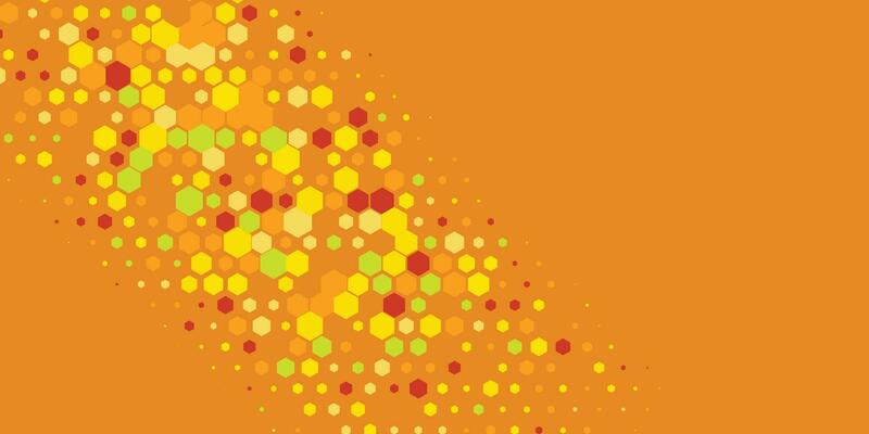 Geometric Multi size Hexagon with multi Color Background