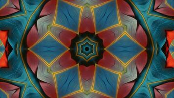 Stunning Abstract Kaleidoscope Background. Unique Multicolor Mosaic Texture in Seamless Geometric Pattern photo